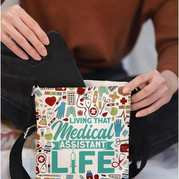 Living That Medical Assistant Life: Chic Crossbody Bag for Everyday Essentials - Picture 5 of 6